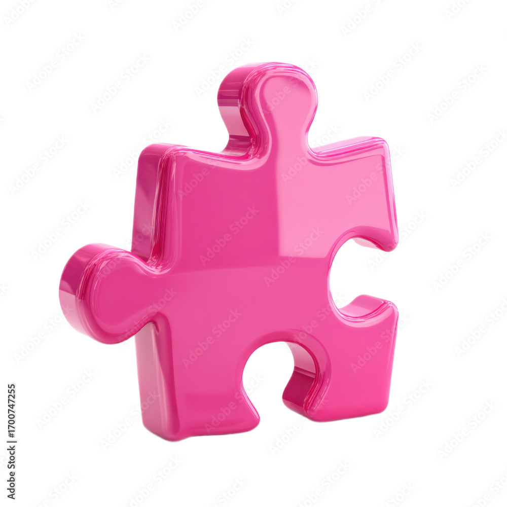 Obraz premium A pink puzzle piece with a hole in the middle