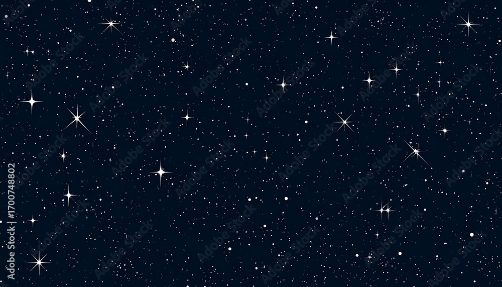 Fototapeta premium A deep night sky, filled with sparkling stars, creates a vast and breathtaking celestial scene.