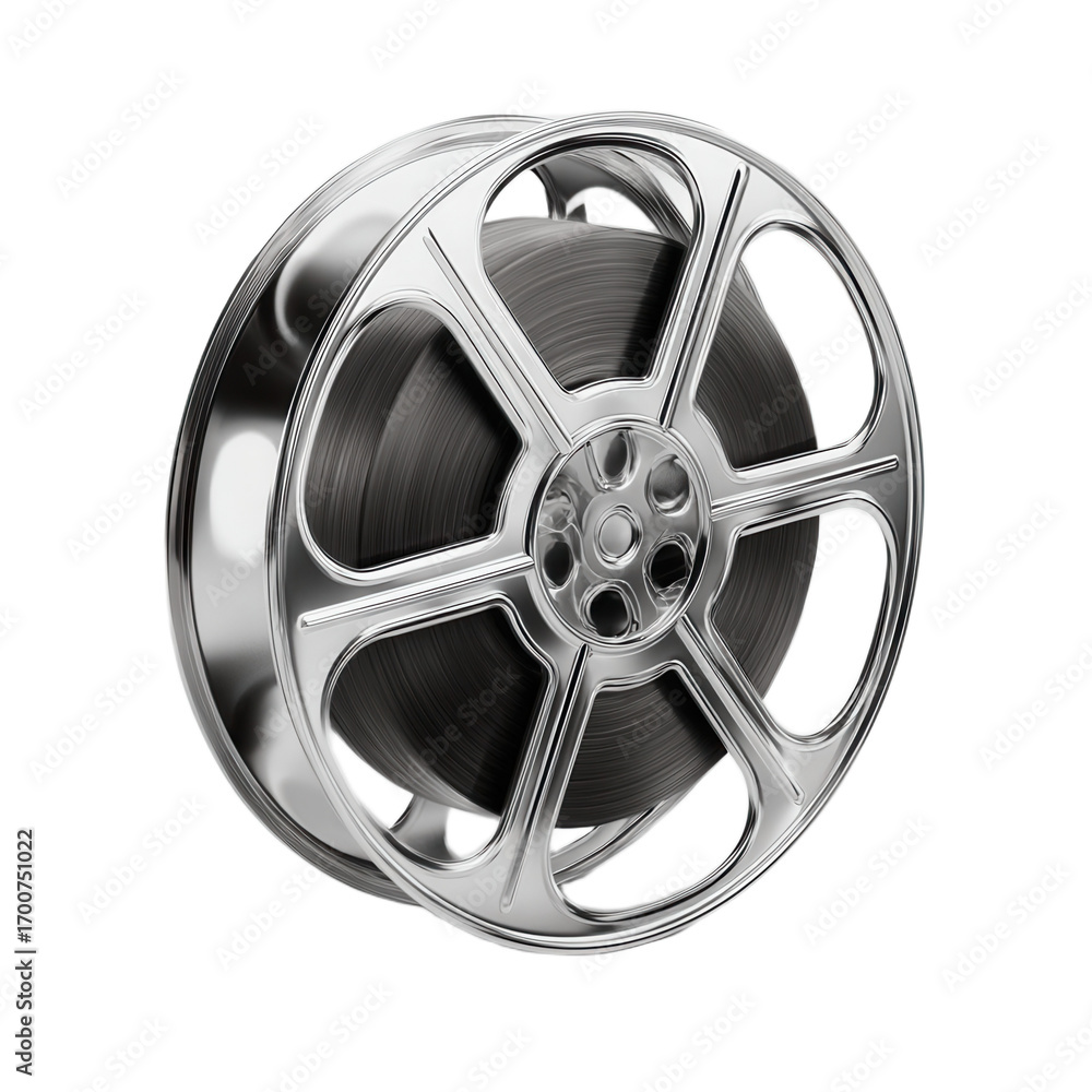 Obraz premium A silver wheel with a black rim