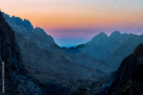 Sunrise Over St. Catherine's Mountains in Sinai, Egypt