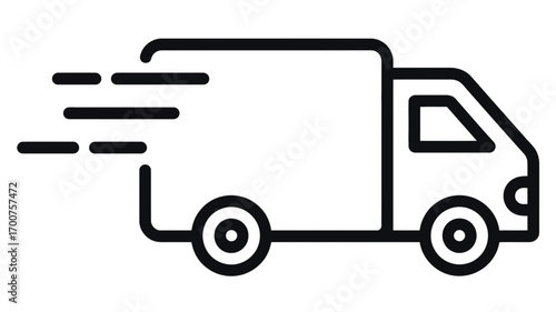 Express delivery truck icon vector graphic scalable fast shipping logistics transportation symbol white background