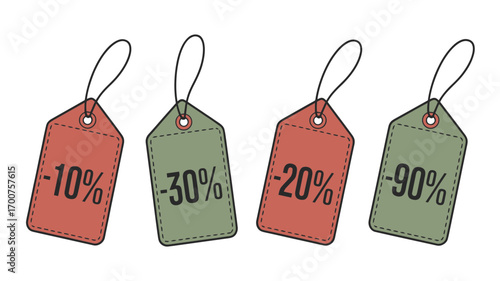 Set of discount sale tags vector illustration scalable eps graphic icon white background