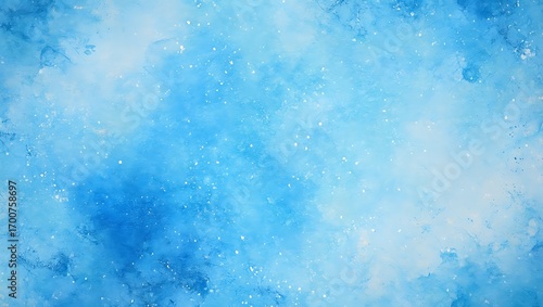 Abstract Blue Watercolor Background Texture with Spots and Brush Strokes Artistic Design