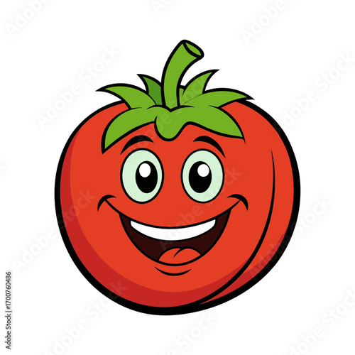 a friendly tomato mascot logo vector illustration