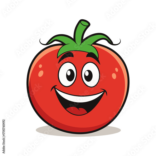 a friendly tomato mascot logo vector illustration