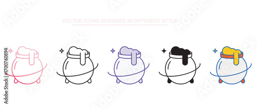 Cauldron icon design with white background stock illustration