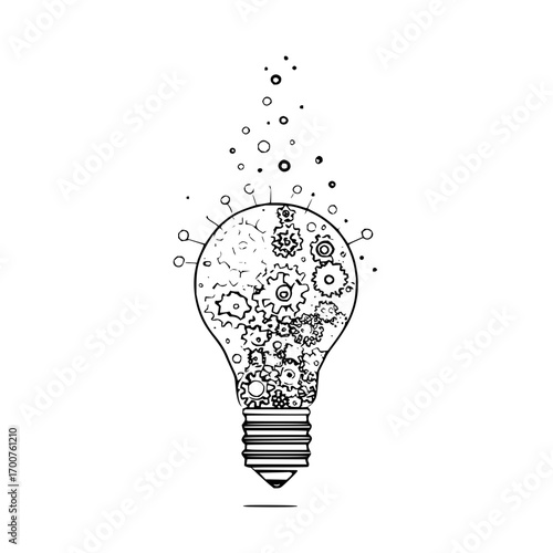 Illustration of artist painter with painting palette and brush drawing art design creative artwork minimal lineart