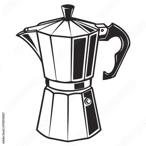 coffee maker isolated on black and white vector 