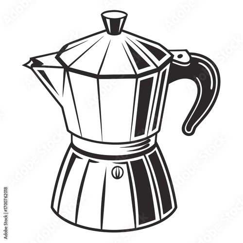  black and white coffee maker vector illustration 