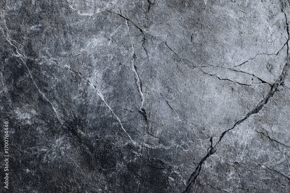 Obraz premium Dark grey stone texture with cracks and fissures a natural rock surface background