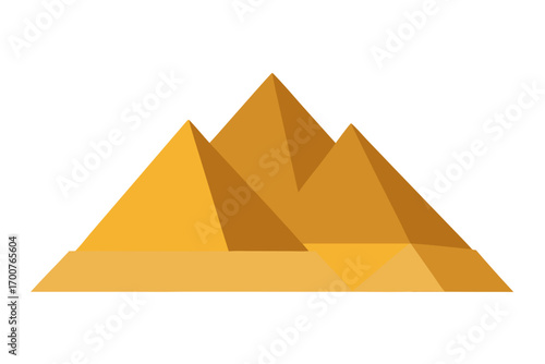 Giza pyramids illustration isolated on white background