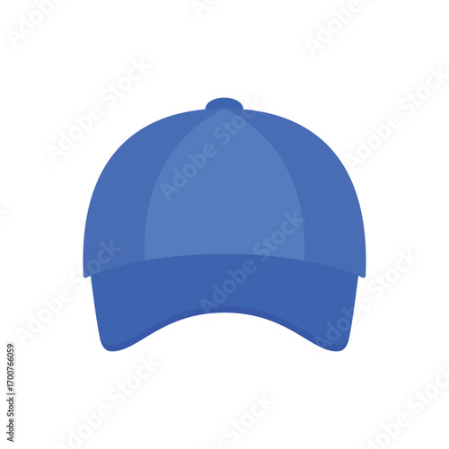 Baseball cap front view flat vector design isolated on white background