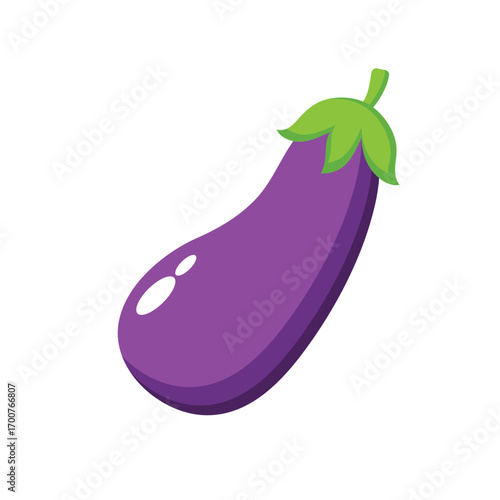 Eggplant. Flat vector design of eggplant isolated on white background