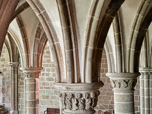 Stone Arches Of Mont Saint-Michel