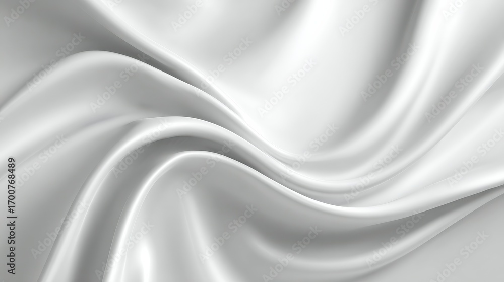 minimal white gray gradient color curve background elegant wave silk satin drapery textile bright shine cloth texture style for wedding backdrop modern surface luxury blank