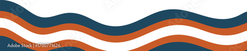 A wave pattern consisting of smooth curves in dark blue, dark orange and white, creating a dynamic, layered design.