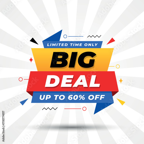 big deal banner design with 60% off