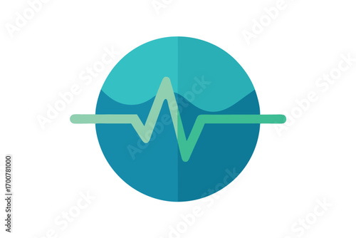 Minimalist logo illustration of a heart rate signal within a circle