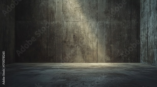 Empty concrete studio room