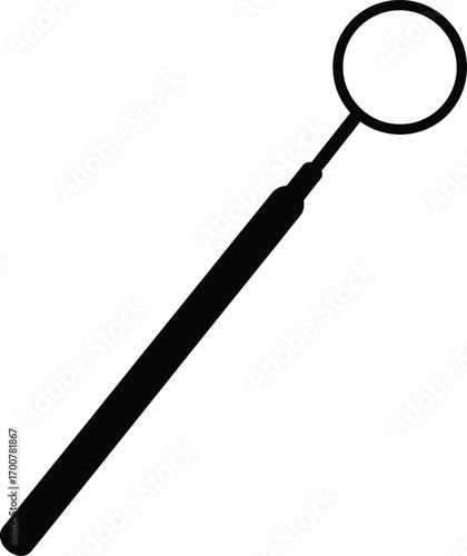 Dental mirror tool vector graphic for medical and healthcare design projects