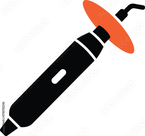 Scalable vector illustration of a dental curing light tool for professional use