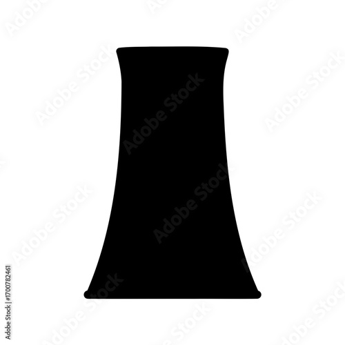 Silhouette of a Cooling Tower Structure for Industrial and Power Plant Uses