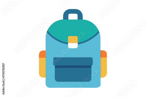 Colorful Backpack Illustration Ideal for School Supplies and Outdoor Activities Use