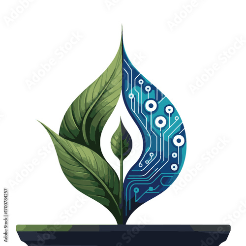 A close-up of a green leaf with fresh water drops, a symbol of clean natural ecology