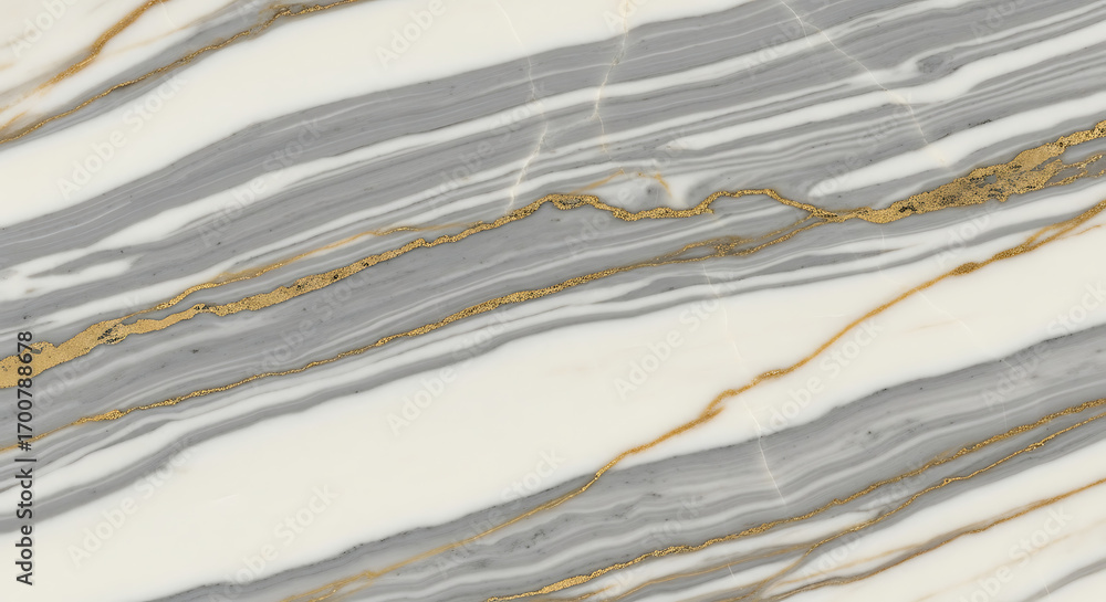 Obraz premium Elegant grey and white marble with shimmering gold mineral veins
