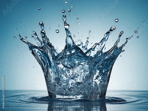 Crystal Clear Water Splash with Motion Droplets