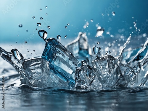 Crystal Clear Water Splash with Motion Droplets