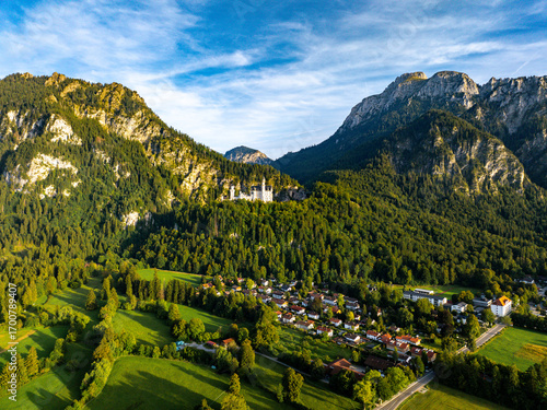 Landscape of the Neuschwanstein Castle, Schloss Neuschwanstein, Füssen Germany