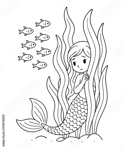 Mermaid coloring page for kids