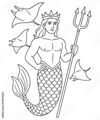Mermaid coloring page for kids