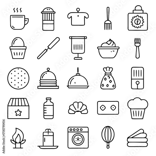 set of kitchen icons