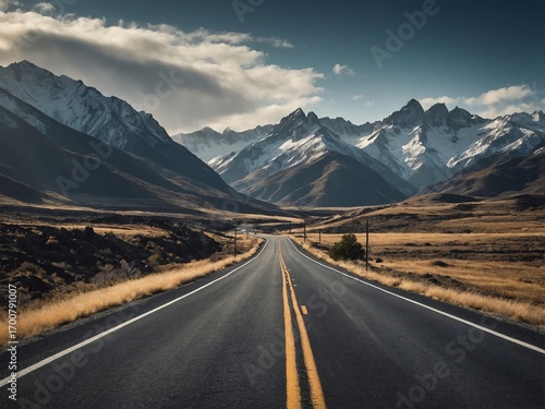 Scenic Mountain Road Winding Through Landscape
