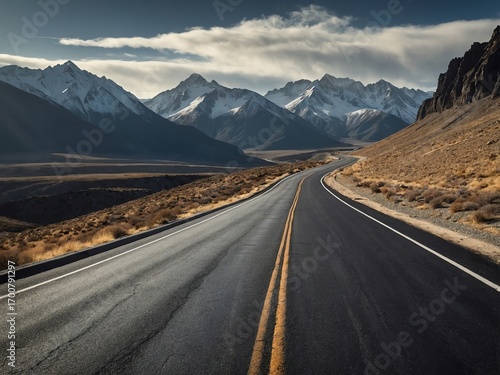Scenic Mountain Road Winding Through Landscape