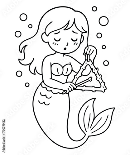 Mermaid coloring page for kids