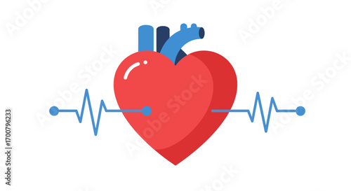 Heartbeat Rhythm Illustration Medical Symbol of Cardiac Health and Vitality