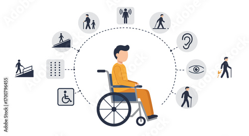 Inclusive concept illustrating the diverse range of disabilities and accessibility needs