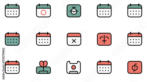Modern minimalist telehealth and healthcare icon set for digital clinics mobile apps and remote patient care platforms