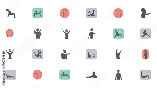 Modern minimalist telehealth and healthcare icon set for digital clinics health apps and remote patient care platforms