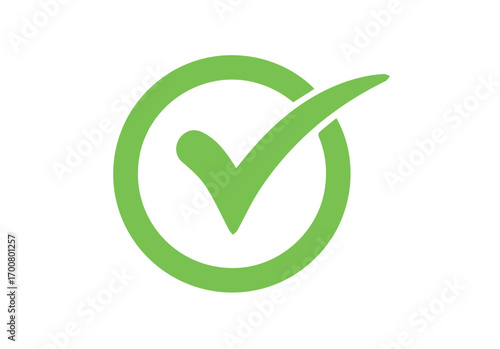 Isolated green tick check mark icon vector