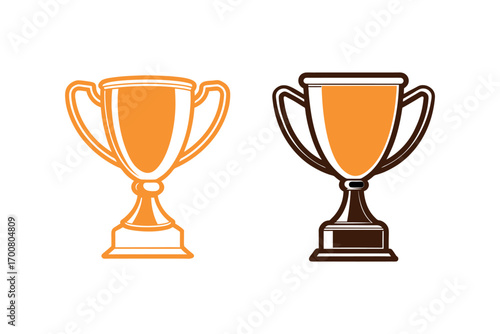 two trophies side by side with distinct colors silhouette