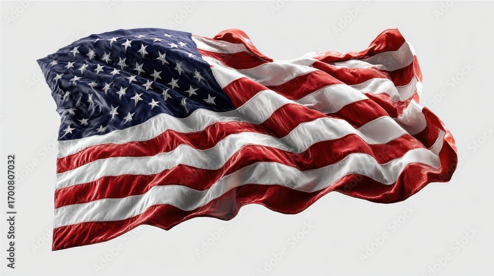 Obraz premium united states national flag waving on isolated transparent background