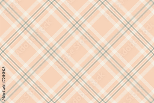 Drapery textile pattern fabric, stationary check plaid tartan. Structure background vector seamless texture in light and linen colors.