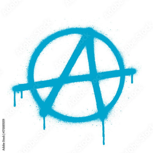 anarchy logo, alphabetical A - spray paint art style