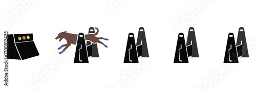Dog flyball sports silhouette