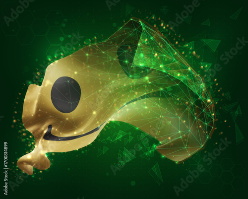 Smile, vector 3d flag on green background
