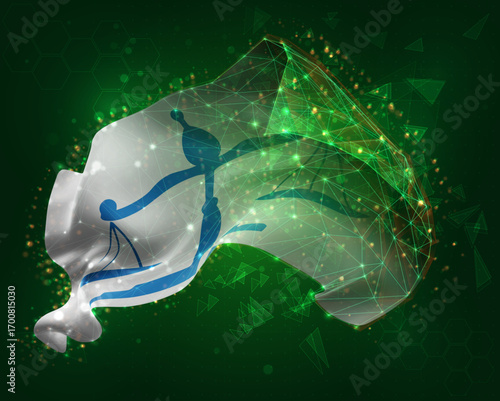 scales, vector 3d flag on green background